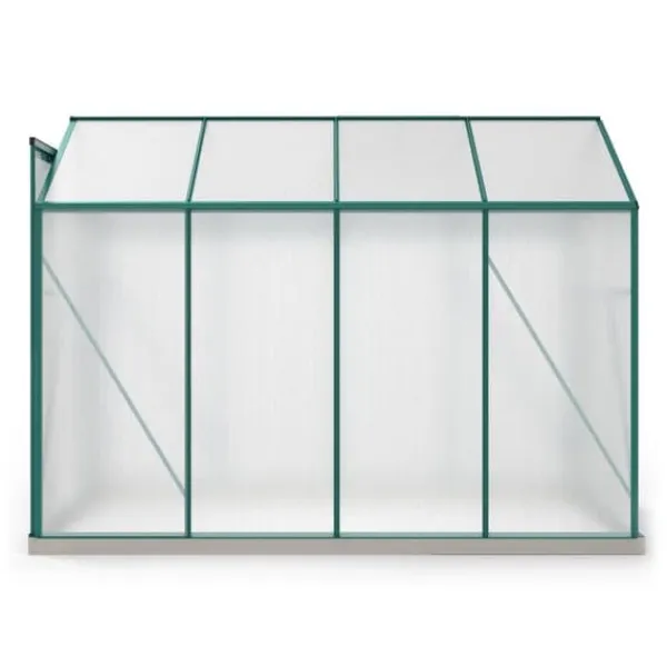Clearance Aluminium drivhus med fundament 4,75 m² - 190 × 253 cm, inkl. 1 ovenlysvindue og skydedør, havedrivhus, tomatdrivhus Drivhus
