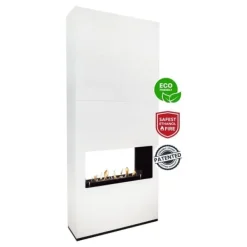 Ambiance BOW bio-ethanol tunnelovn - Hvid - Rumdeler - Højt til loftet - 3,5 KW varme Pejse