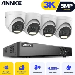 Discount ANNKE Video Sikkerhedssystem, 5MP Høj Definition, Avanceret Bevægelsesdetektion,Med 4 stk. kameraer, 1T1T Sikkerhedsmonitorer & Videokameraer
