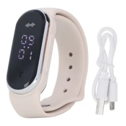 Discount Anti Mosquito Armband Watch Silica Gel USB Uppladdningsbart Ultraljud Myggmedel Armband för Outdoor White Insektmiddel & Dyreafvisende Middel
