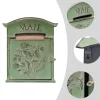 Best Antik postkasse - Vægmonteret postkasse - Med lås - Vintage rustik design - Dekorativ - Til udendørs brug, hjem og have - Grøn Postkasser & Brevindkast