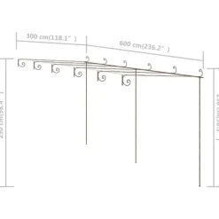 Buer, Spalier, Lysthuse Uden Tag^Antikbrun jernpergola til roser og klatreplanter | Størrelse: 6x3x2,5 m