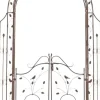 Outlet Antique Brown Metal Rose Arch with Gate - Handcrafted Iron Garden Arbor for Climbing Plants, Durable, 144cm Wide Buer, Spalier, Lysthuse Uden Tag
