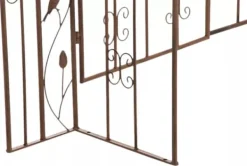 Outlet Antique Brown Metal Rose Arch with Gate - Handcrafted Iron Garden Arbor for Climbing Plants, Durable, 144cm Wide Buer, Spalier, Lysthuse Uden Tag