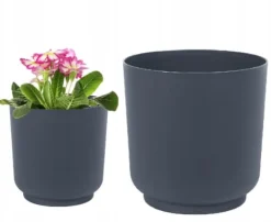 Krukker & Plantebeholdere^Antracit mat plastikdæksel til blomster Satina 17x16,8 cm