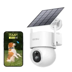 Best AOSU Solar Sikkerhedskamera, 5MP Full HD, 360° Pan & Tilt, Farve Nattesyn Sikkerhedsmonitorer & Videokameraer