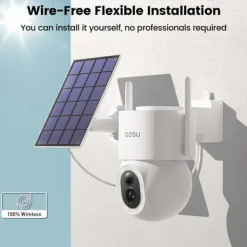Best AOSU Solar Sikkerhedskamera, 5MP Full HD, 360° Pan & Tilt, Farve Nattesyn Sikkerhedsmonitorer & Videokameraer