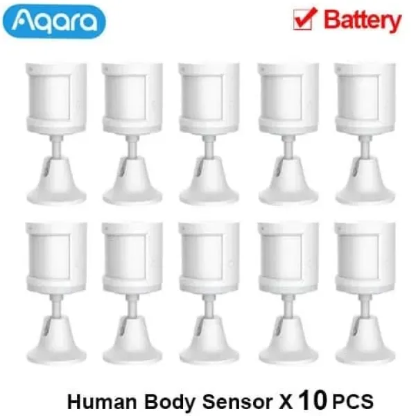 Bevægelsesdetektorer^Aqara Menneskekropssensor, Zigbee Kommunikation, 7m Detektionsafstand,10 stk. kropssensor