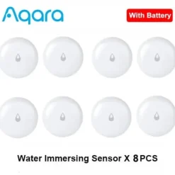 Outlet Aqara Vandlækagesensor, IP67 Vandtæt, Zigbee Forbindelse,8stk vand sensor Lækagedetektorer