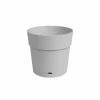 New ARTEVASI CAPRI STOR rund urtepotte - Plastik - Vandbeholder - diameter 30 cm - Lysegrå - L 29,5 XP 29,5 H 28,2 cm Krukker & Plantebeholdere