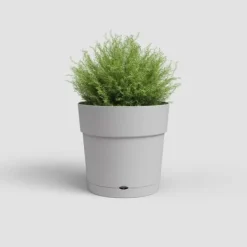 New ARTEVASI CAPRI STOR rund urtepotte - Plastik - Vandbeholder - diameter 30 cm - Lysegrå - L 29,5 XP 29,5 H 28,2 cm Krukker & Plantebeholdere