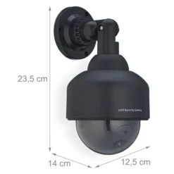 Discount Attrapovervågningskamera, kuppelformet, 23,5x12,5x14 cm, sort Falske Overvågningskameraer