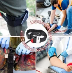Beredskabsplaner^Auledio Turnstile Tactical Turniquet Emergency Kit til jagt og vandreture, til udendørs alvorlige nødsituationer og blodtabskontrol varevogn