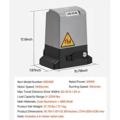 Skure, Garager & Carports^Automatisk portåbner 274x200x330 mm, 400W, Skydedør, Infrarød sensor