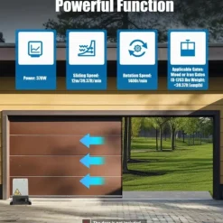 New Automatisk skydeportsåbner - Portmotor - 370 W - 220 V - Fjernbetjening - 6 Tandstænger - CE-godkendt - Fail Safe Skure, Garager & Carports