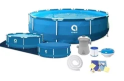 Avenli 305 cm Rund Overjordisk Pool Sæt med Pumpe & Filter til Haveelskere Pooler