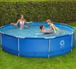Avenli 305 cm Rund Overjordisk Pool Sæt med Pumpe & Filter til Haveelskere Pooler