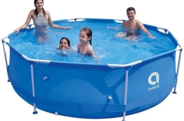 Sale Avenli 305cm Rund Overjordisk Pool Sæt med Pumpe, 4383L Kapacitet, 3-lags PVC, Blå Pooler