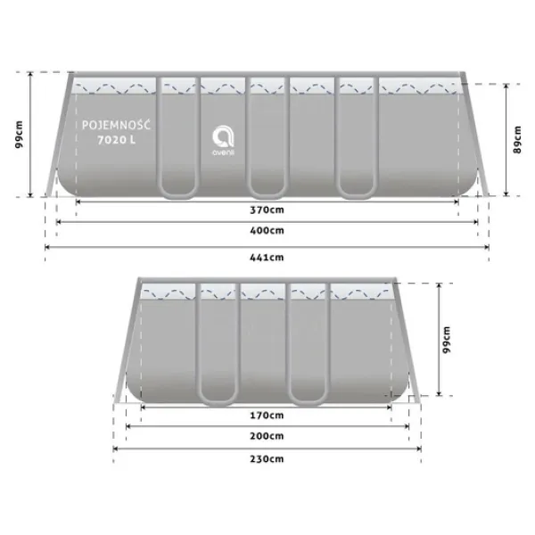 Pooler^Avenli Rammepool 400X200X99 Cm med sandfilterpumpe - Komplet sæt
