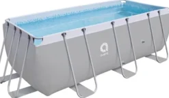 Clearance Avenli 400x200x99cm Rektangulær Overjordisk Pool med Filterpumpe til Haveentusiaster Pooler