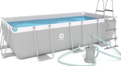 Viking Choice Pooler^Avenli 400x200x99cm Rektangulær Ramme Pool med Pumpe, Ideel til Familier & Sociale Samvær