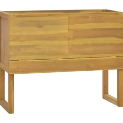 Clearance Badeværelsesskab i massivt teaktræ - Elegant opbevaring | Størrelse: 90x40x75,5 cm Plantningsbænke