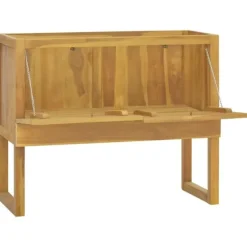 Clearance Badeværelsesskab i massivt teaktræ - Elegant opbevaring | Størrelse: 90x40x75,5 cm Plantningsbænke