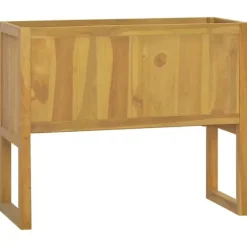 Clearance Badeværelsesskab i massivt teaktræ - Elegant opbevaring | Størrelse: 90x40x75,5 cm Plantningsbænke