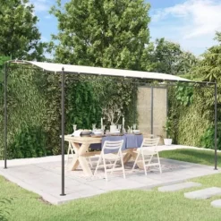 Hot Baldakin 4x3 m 180 g/m² stof og stål cremefarvet - Baldakin - Baldakiner - Home & Living Buer, Spalier, Lysthuse Uden Tag