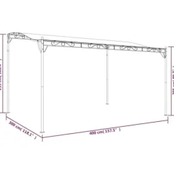 Hot Baldakin 4x3 m - Vandafvisende polyester med stålstel | Farve: Antracitgrå | 180 g/m² Telte & Lysthuse