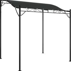 Buer, Spalier, Lysthuse Uden Tag^Baldakin 2x2,3 m - Vandafvisende polyester og stål | Farve: Antracitgrå | 180 g/m²