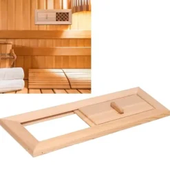 Best Bastuluftsugn træ rektangulär grill ventilationsudstyr lugtfri passende for bastu og ångbad justerbar luftspalt slät yta burk Sauna