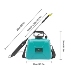 Haveværktøj^Batteridrevet sprøjte, 5L kapacitet, USB genopladelig, justerbar skulderrem,grøn