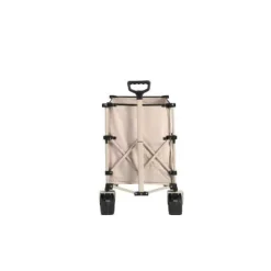 Clearance Beach Wagon, foldevogn 220 lbs med store hjul, holdbar 300L foldbar havevogn med terrænhjul og drikkeholder, beige Haveværktøj