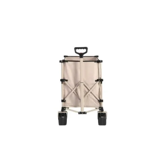Clearance Beach Wagon, foldevogn 220 lbs med store hjul, holdbar 300L foldbar havevogn med terrænhjul og drikkeholder, beige Haveværktøj