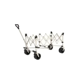 Clearance Beach Wagon, foldevogn 220 lbs med store hjul, holdbar 300L foldbar havevogn med terrænhjul og drikkeholder, beige Haveværktøj