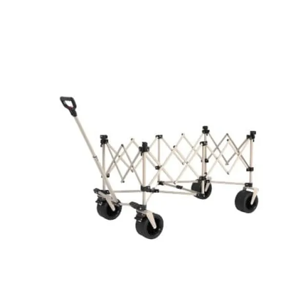 Clearance Beach Wagon, foldevogn 220 lbs med store hjul, holdbar 300L foldbar havevogn med terrænhjul og drikkeholder, beige Haveværktøj