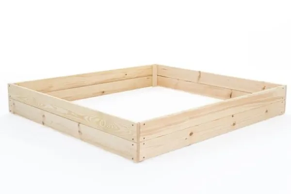 Sale Begynders Forhøjet Bed 80x80x20cm - Nem opsætning, Højkvalitets fyr, Inkluderer ukrudtsbarriere Plantningsbænke