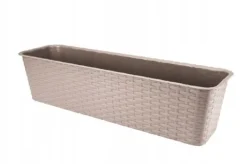 Krukker & Plantebeholdere^Beige rattan balkonkasse 60 cm