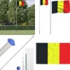 Flag & Vindposer^Belgien flag og flagstang 6,23 m aluminium - Belgien Flag - Belgien-flag - Home & Living