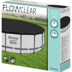 Pool- & Spatilbehør^Bestway Flowclear Fast Set poolovertræk 555 cm | Farve: Grå | Størrelse: 555 cm