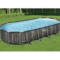 Discount Bestway ovalt swimmingpool 7,32x3,66x1,22 m - Havepool | Farve: Blå | Størrelse: 7,32x3,66x1,22 m Pooler