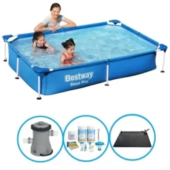 Outlet Pool Steel Pro 221x150x43 cm - Bundle Package Pooler