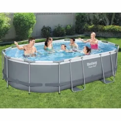 Pooler^Bestway Power Steel oval swimmingpoolsæt | Størrelse: 488x305x107 cm