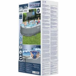 Pooler^Bestway Power Steel oval swimmingpoolsæt | Størrelse: 488x305x107 cm