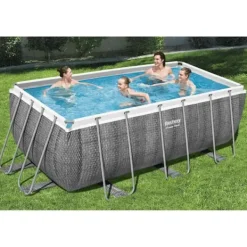 Outlet Bestway Power Steel rektangulær swimmingpool 412x201x122 cm | Farve: Rattan Pooler
