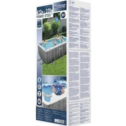 Outlet Bestway Power Steel rektangulær swimmingpool 412x201x122 cm | Farve: Rattan Pooler