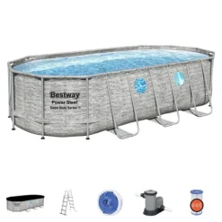 Viking Choice Pooler^Bestway Power Steel Swim Vista Series II Familiepool med Sikkerhedsvinduer, 549x274x122cm