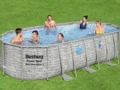 Viking Choice Pooler^Bestway Power Steel Swim Vista Series II Familiepool med Sikkerhedsvinduer, 549x274x122cm