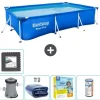 Outlet Rectangular Steel Pro Swimming Pool - 300 x 201 x 66 cm - Blå - Inklusive Tilbehør CB18 Pooler